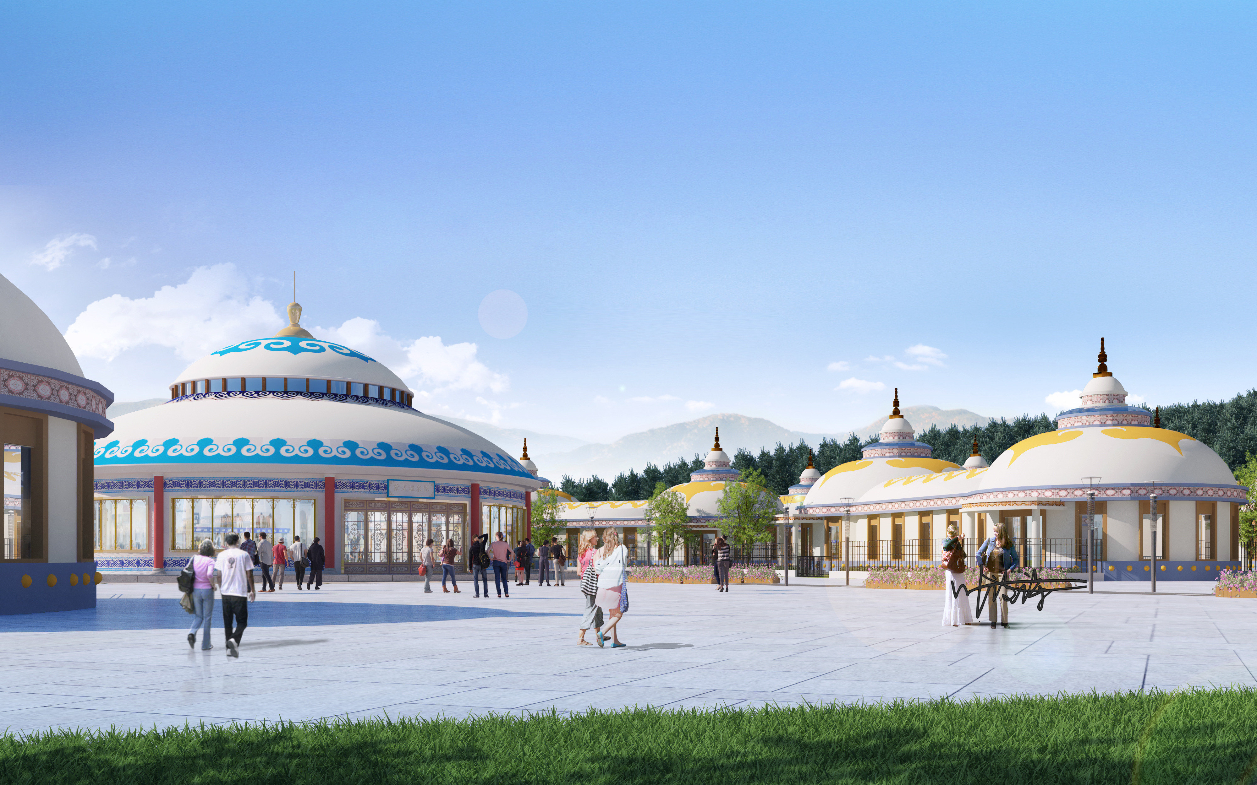 室外效果图|蒙古规划透视-4