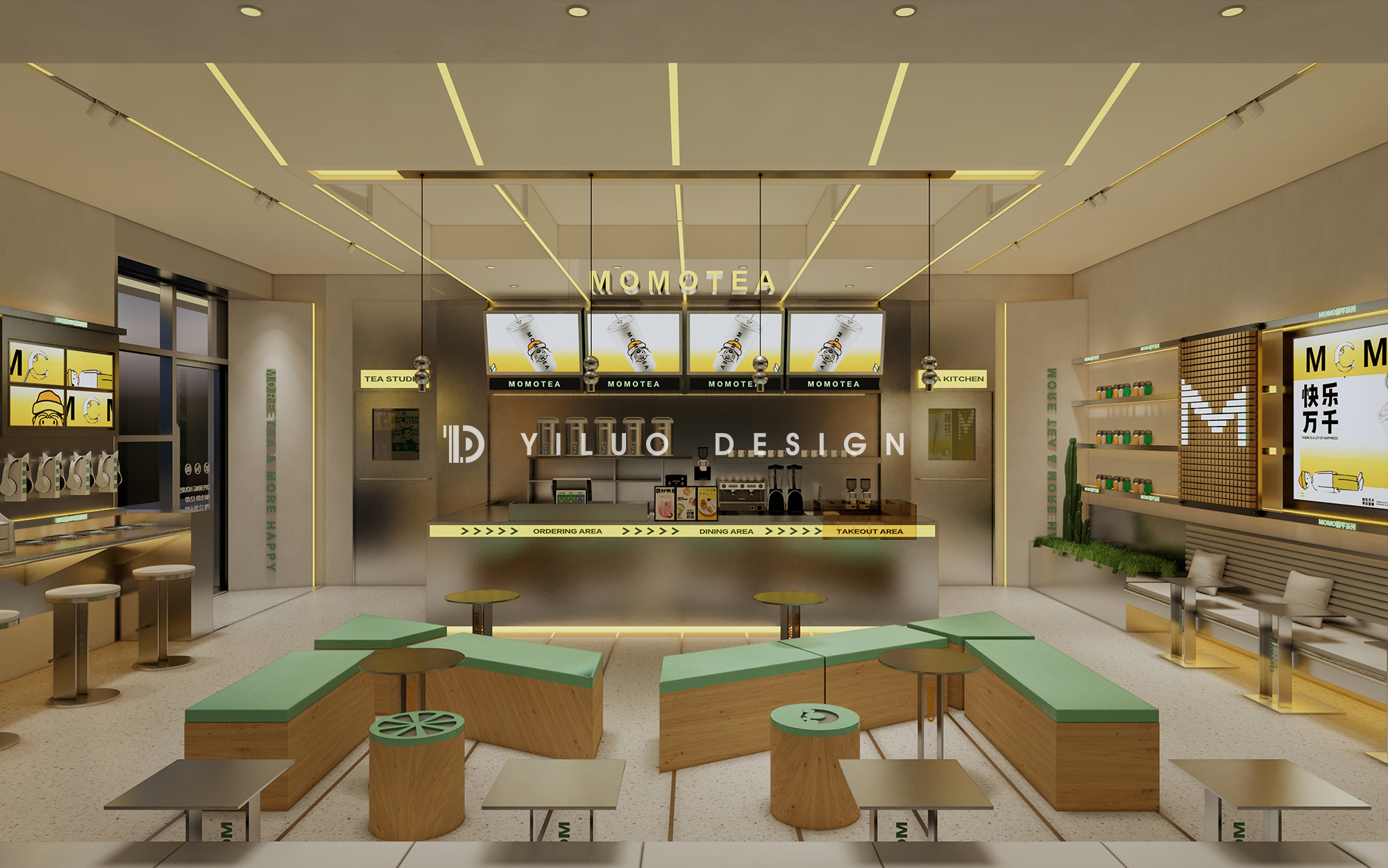 哈尔滨 MOMO TEA 奶茶店茶饮空间设计丨中国哈尔滨丨YILUO DESIGN STUDIO-23