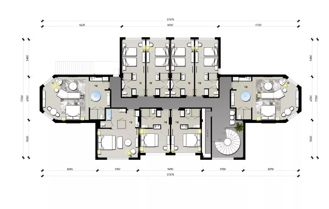 泰山脚下蓝莲花,现代艺术精品酒店设计-51