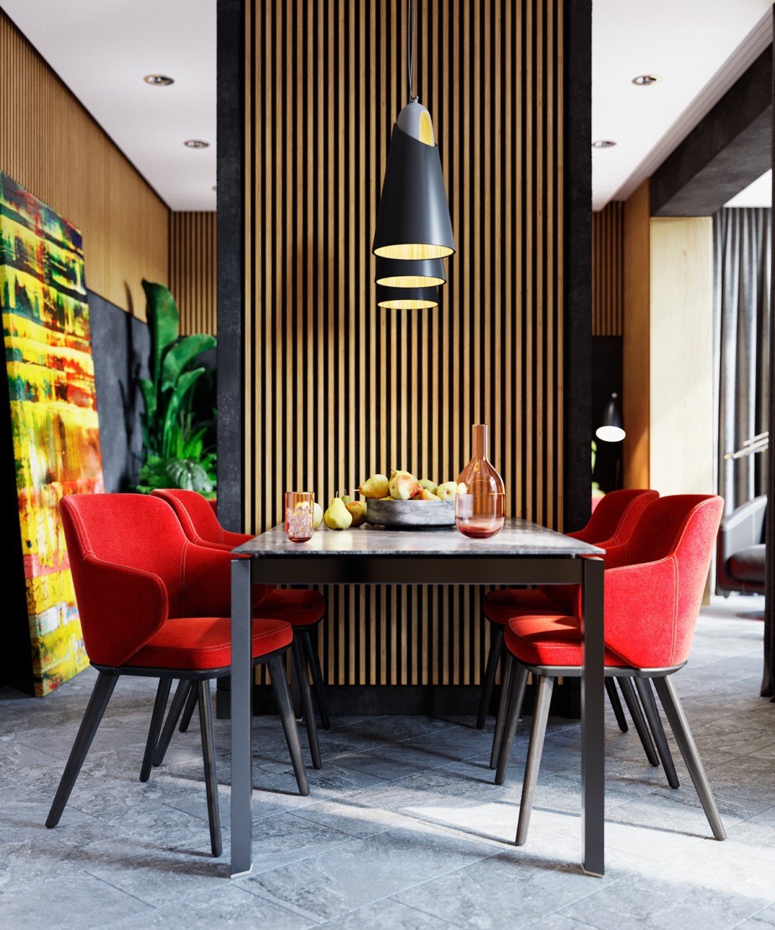 乌克兰 116㎡惊艳红色时尚美宅-15