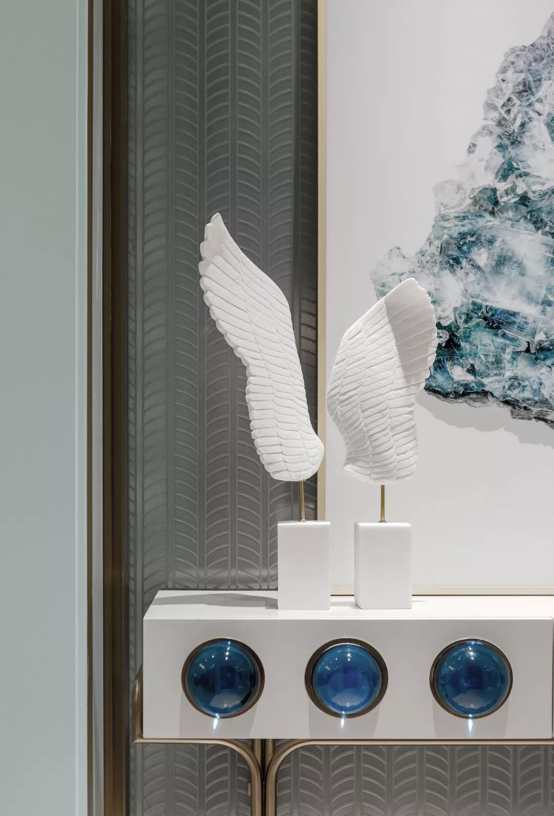 98㎡新中式住宅,蓝调浪漫幸福空间-10