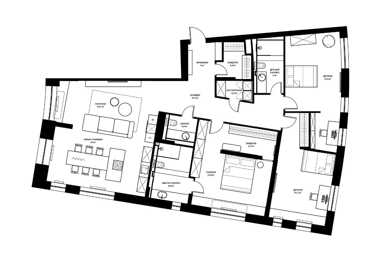 四口之家的现代室内设计-5