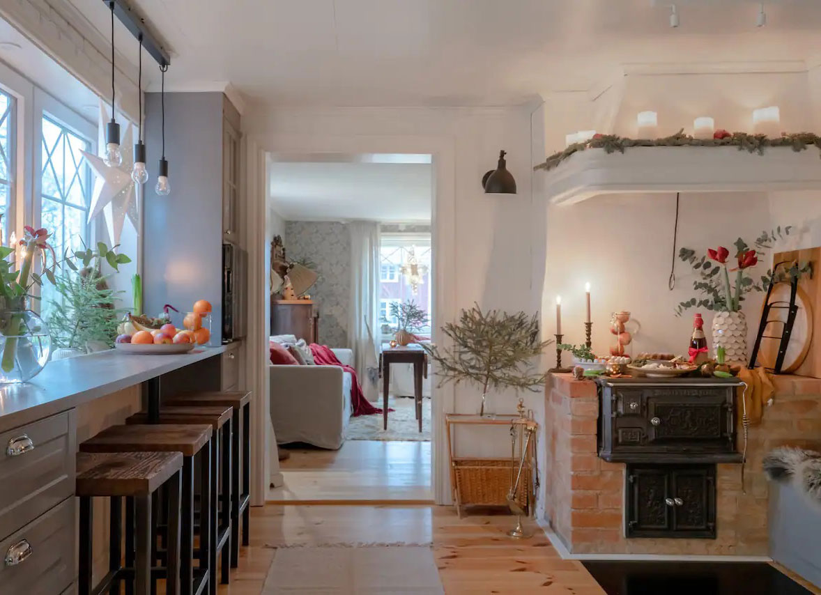 瑞典 18 世纪农场 house 的温馨圣诞-5