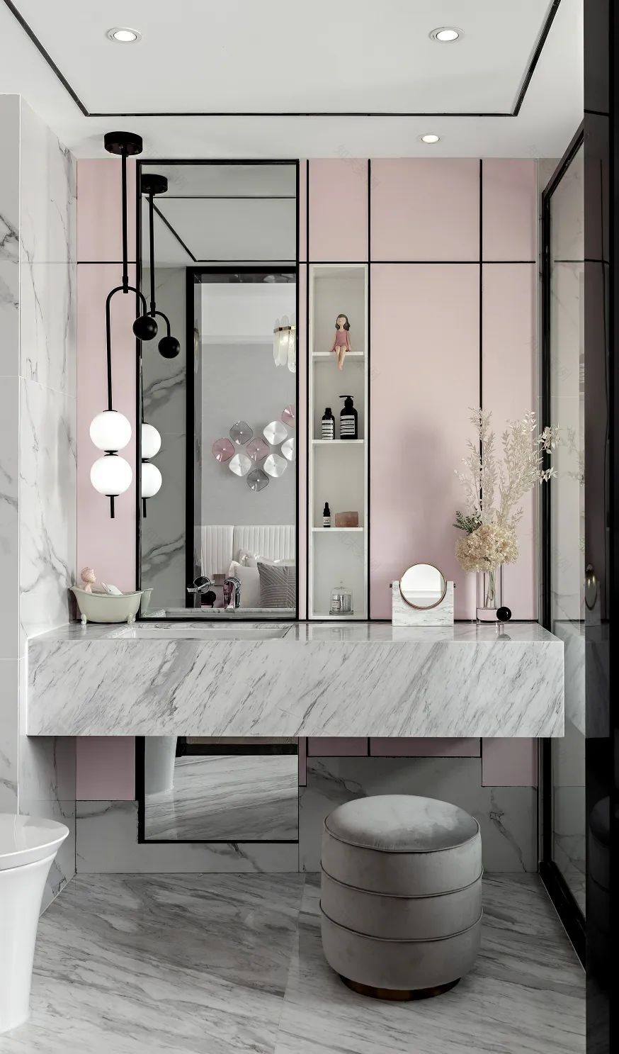 天津中海·津门大院现代法式样板房 | 黑红配色,致敬永恒经典-34