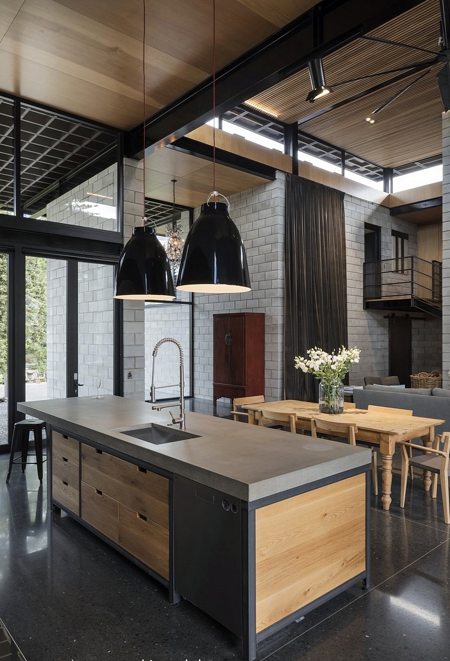 Double Height Living Spaces Add Drama to This Industrial-Style House-14