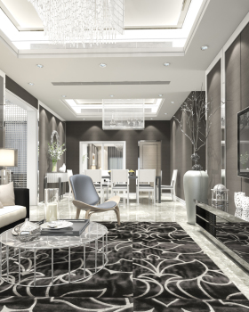 MODERN LIVING ROOM .