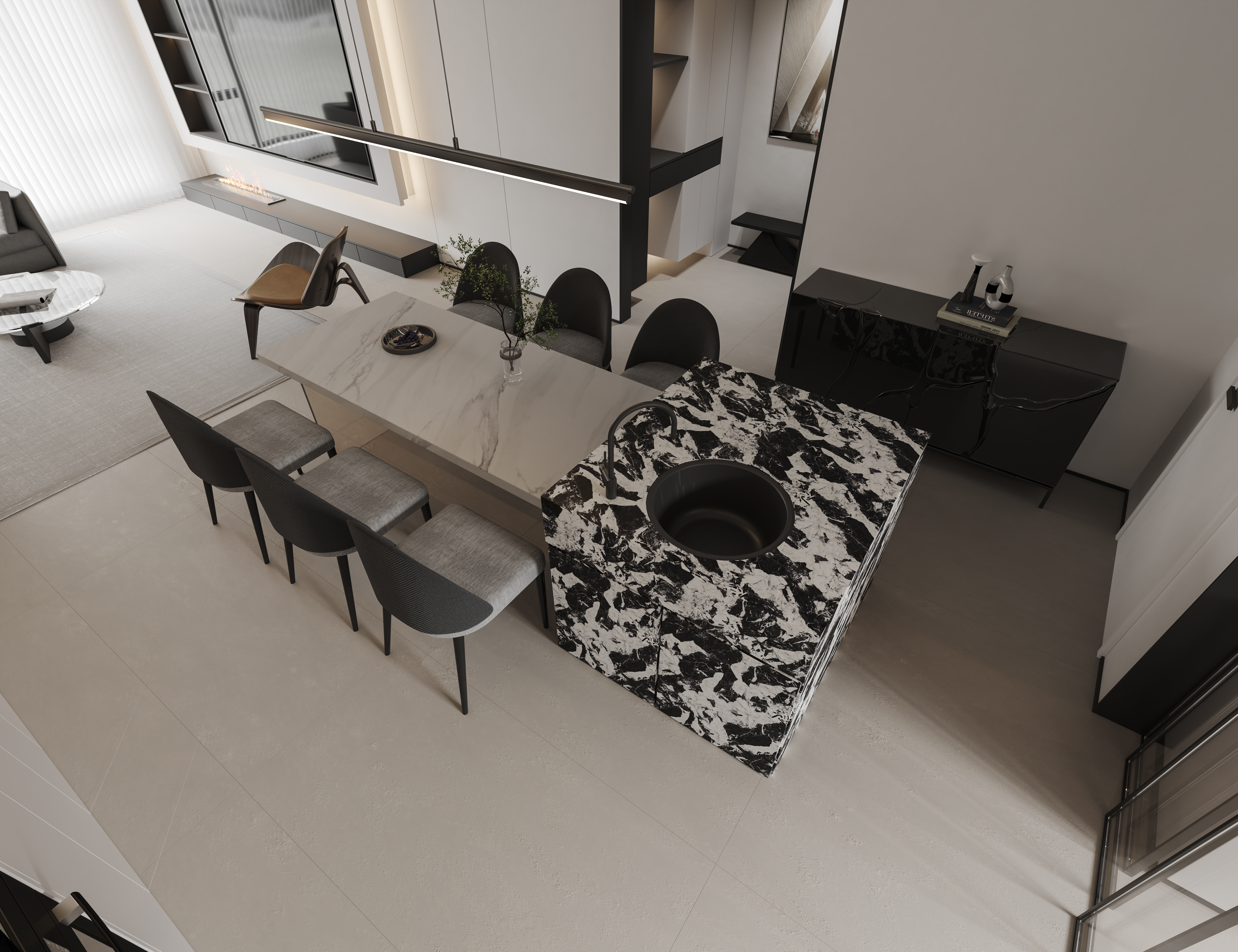 极简黑白平层案例-艺米效果图-5