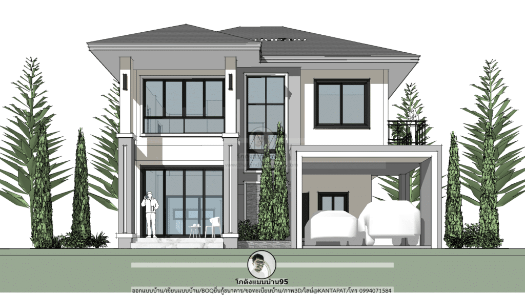 บ้านทรงปั้นหยา P  2288 二层房屋设计-16