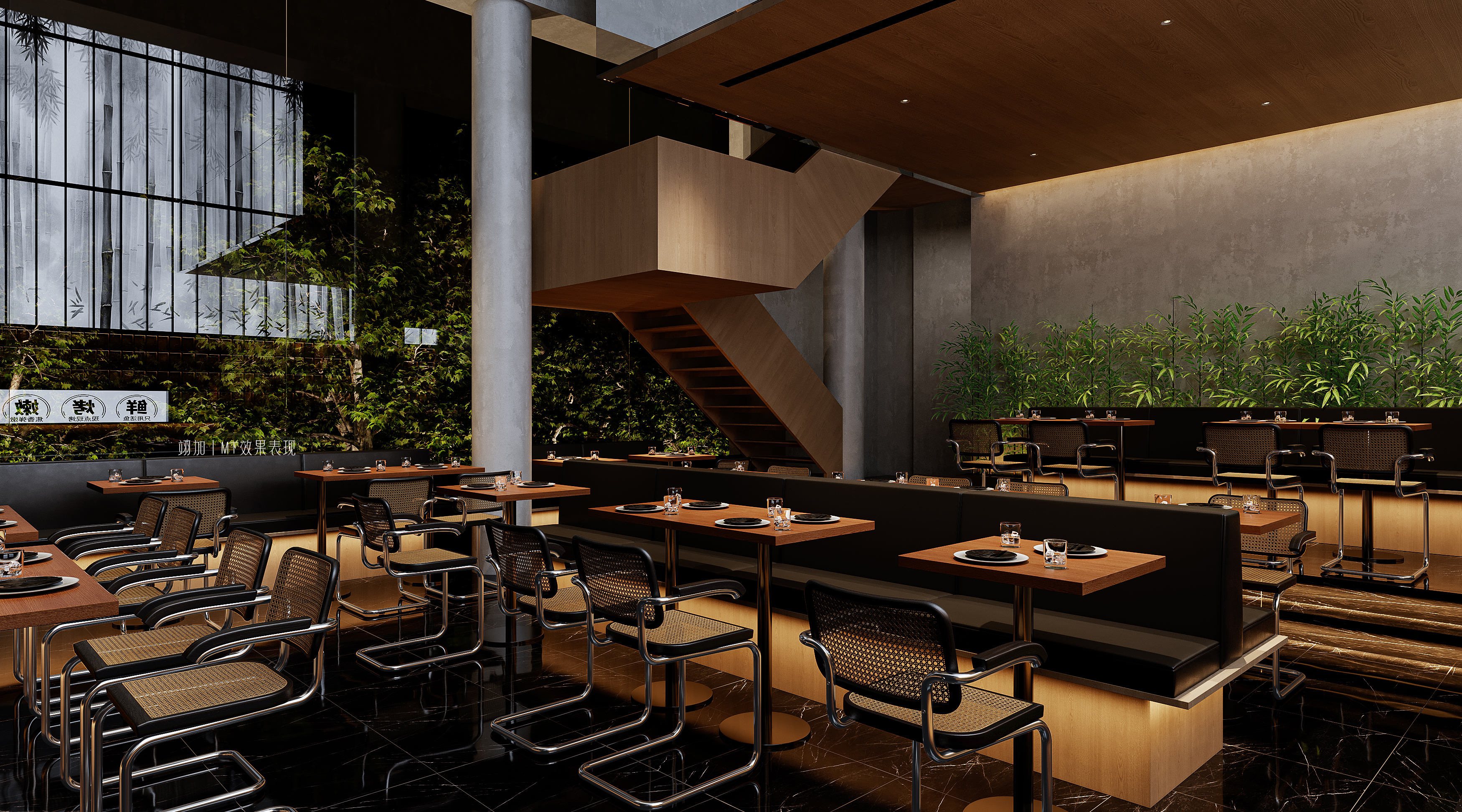 餐厅夜景渲染丨翊加丨MT 表现-4