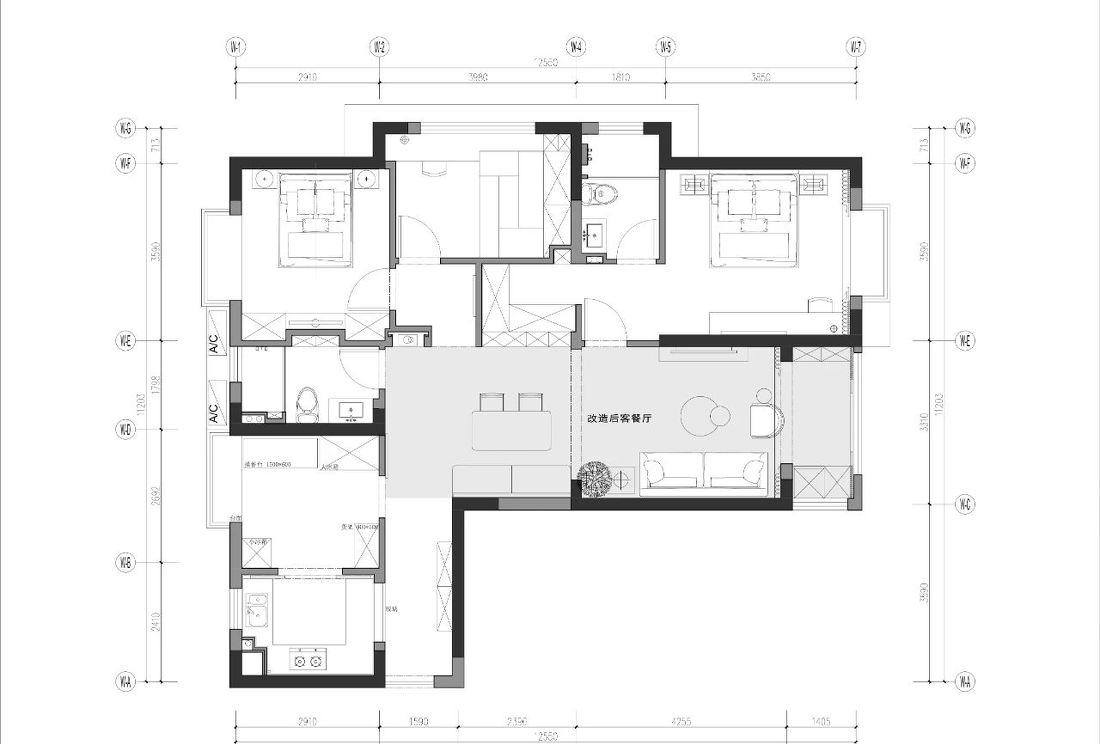 黑白美学卡座餐厅设计 | 集休闲、用餐、储物于一体-1