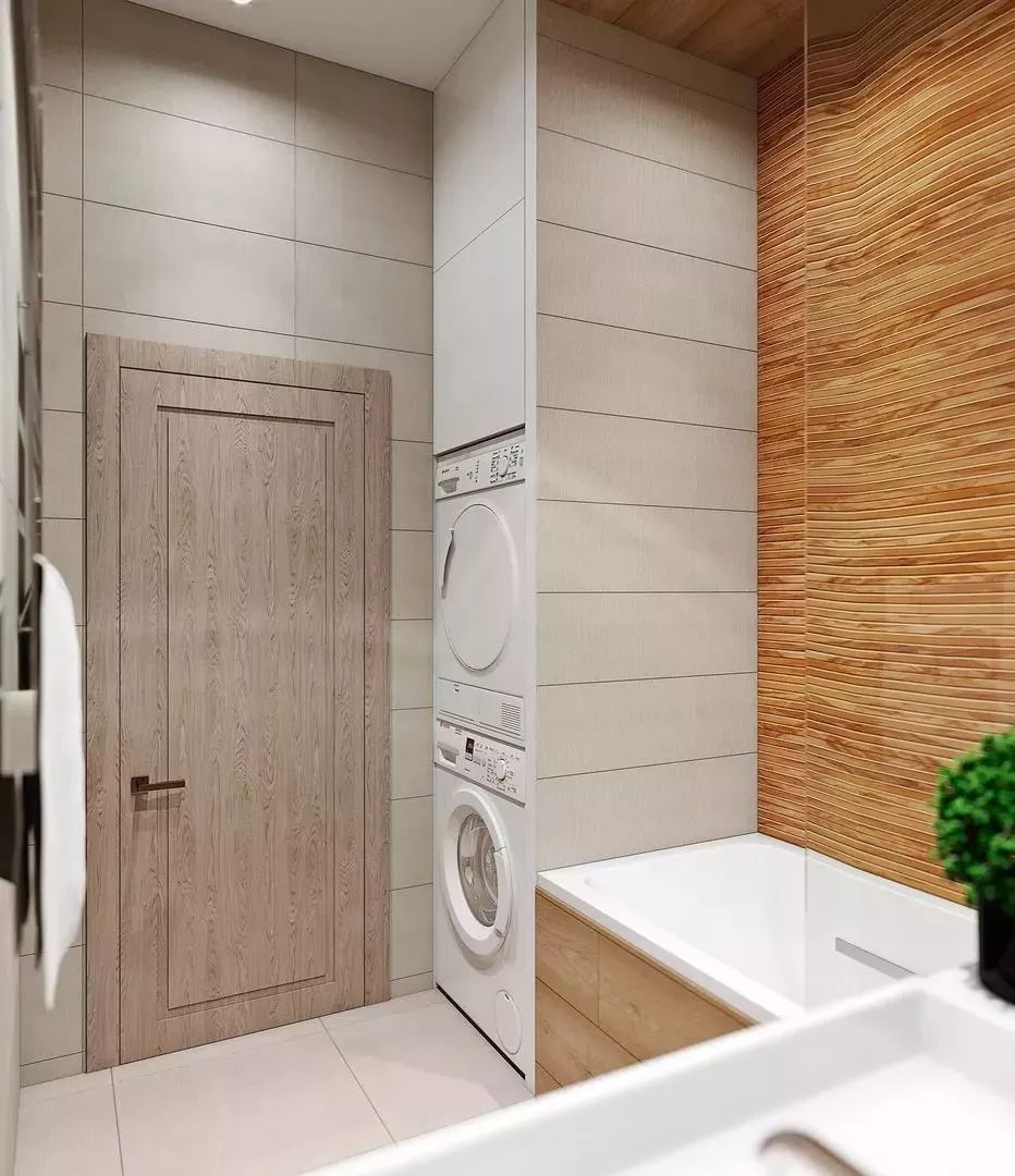 5㎡卫生间高级设计方案 | 洗衣机巧妙融入洗漱台与收纳柜-73