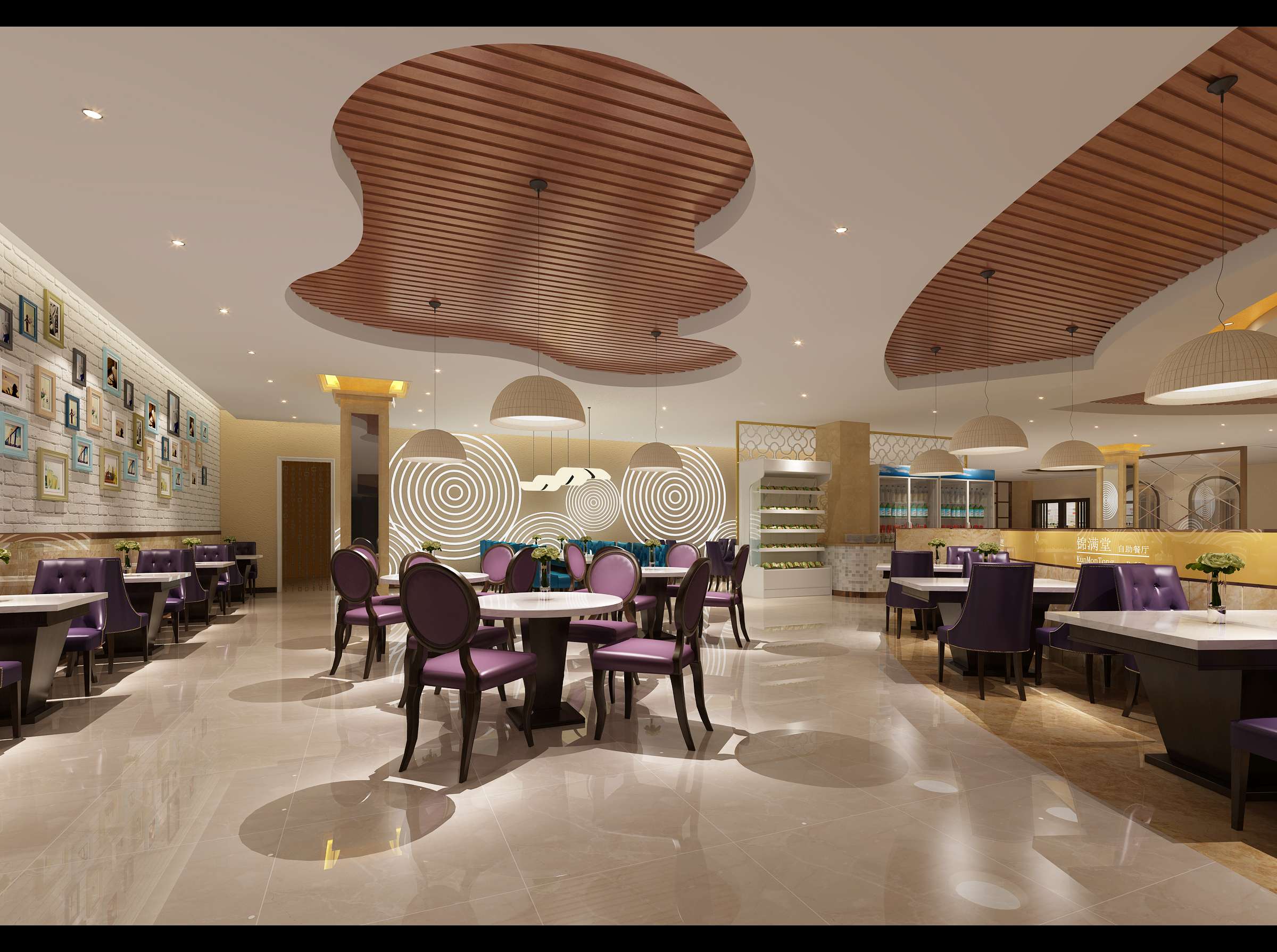 餐厅设计效果图中餐厅餐厅包间包房小吃店面馆工业主题餐厅-34