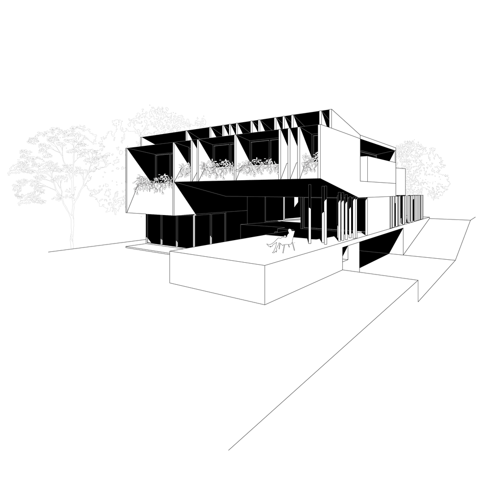 封闭社区内的内向型家居巨石——DeLunna House-37