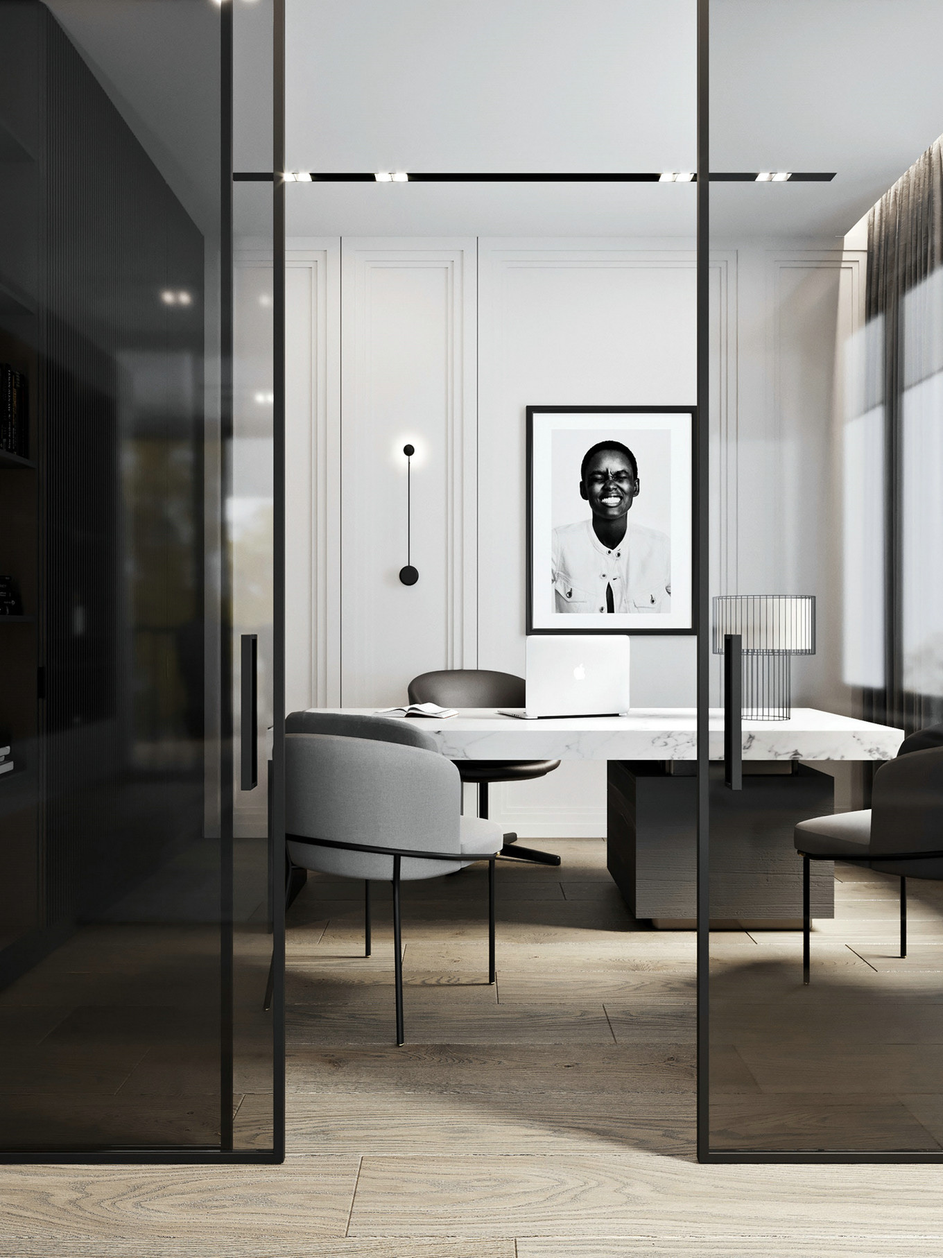 极简黑白永恒配色 B&W 公寓 | Arina Zamorina-5