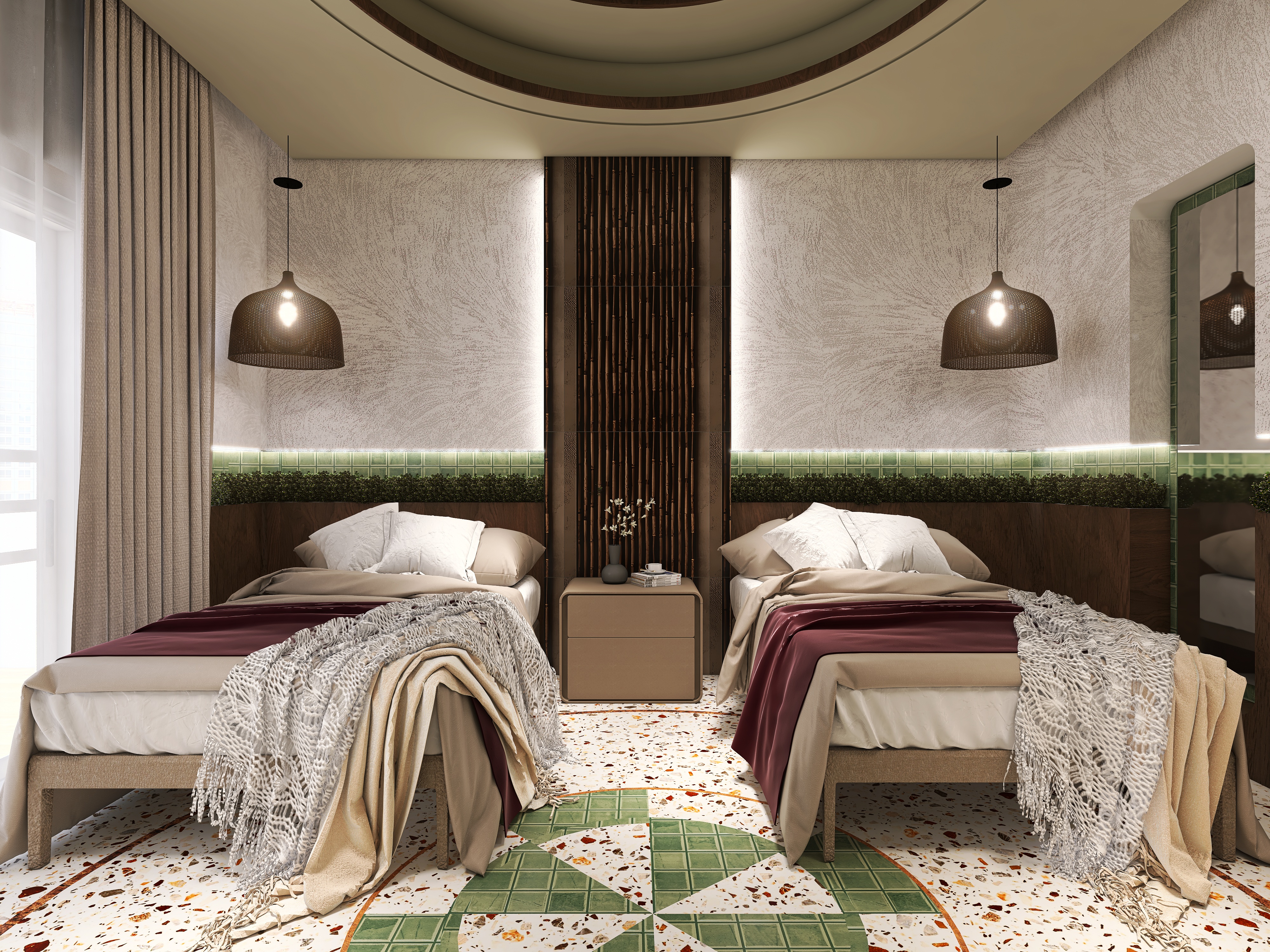 Bir Nub文化与休闲村青年双床套房丨埃及-13