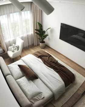 Minimalist Bedroom Vizualization | 3Dmax+Corona