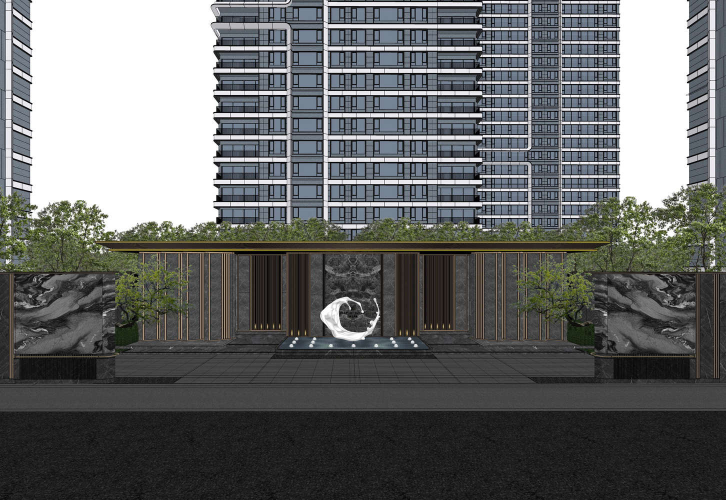 长沙龙湖云河颂大区景观-0