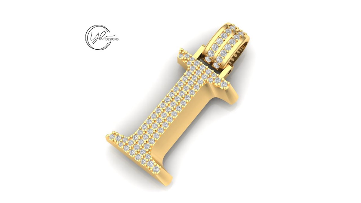 Alphabets pendant cad designs-8