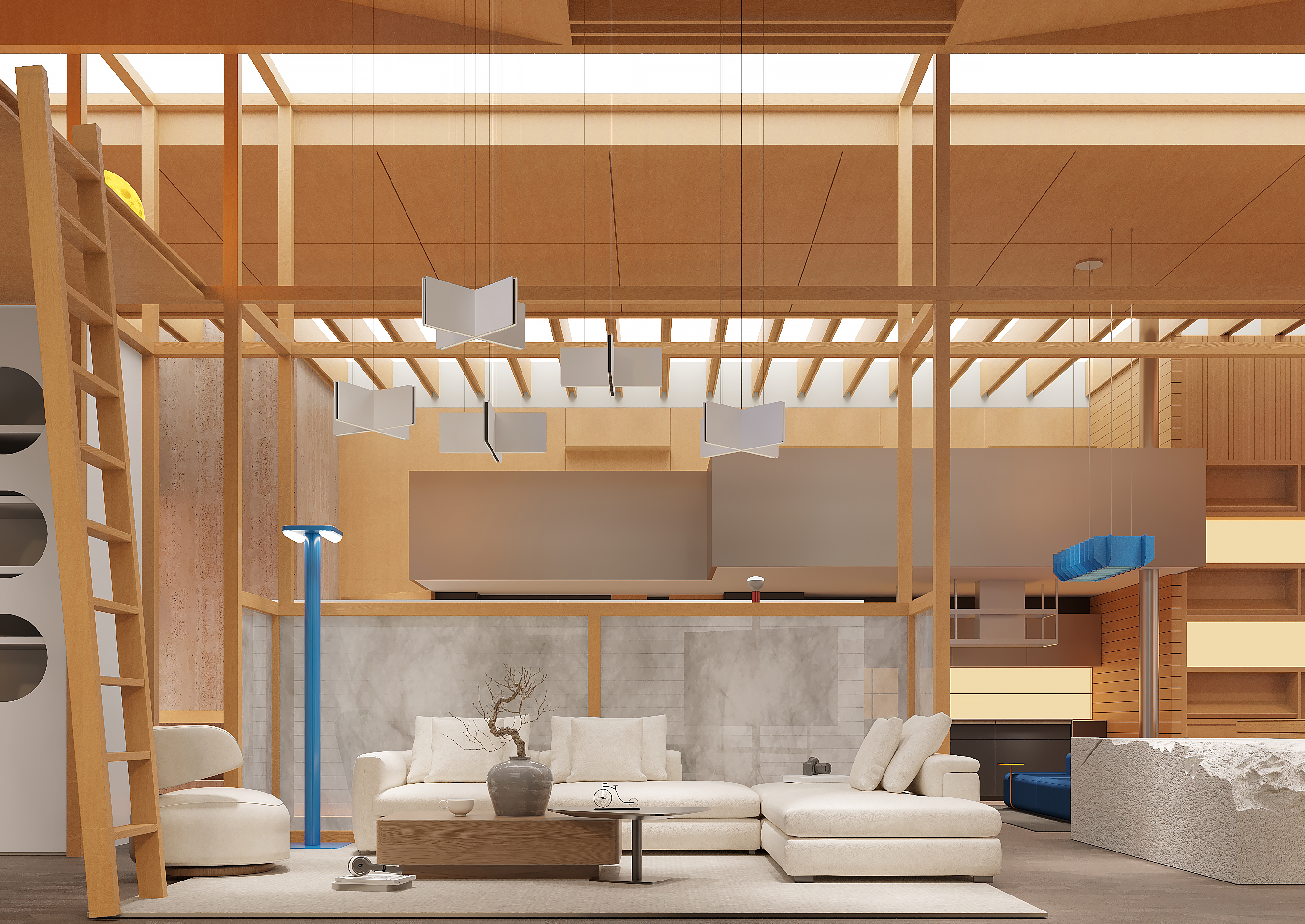 现代跃层定制展厅设计-5