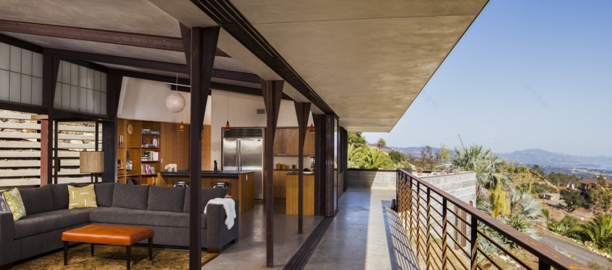 美国圣巴巴拉穿墙住宅-16