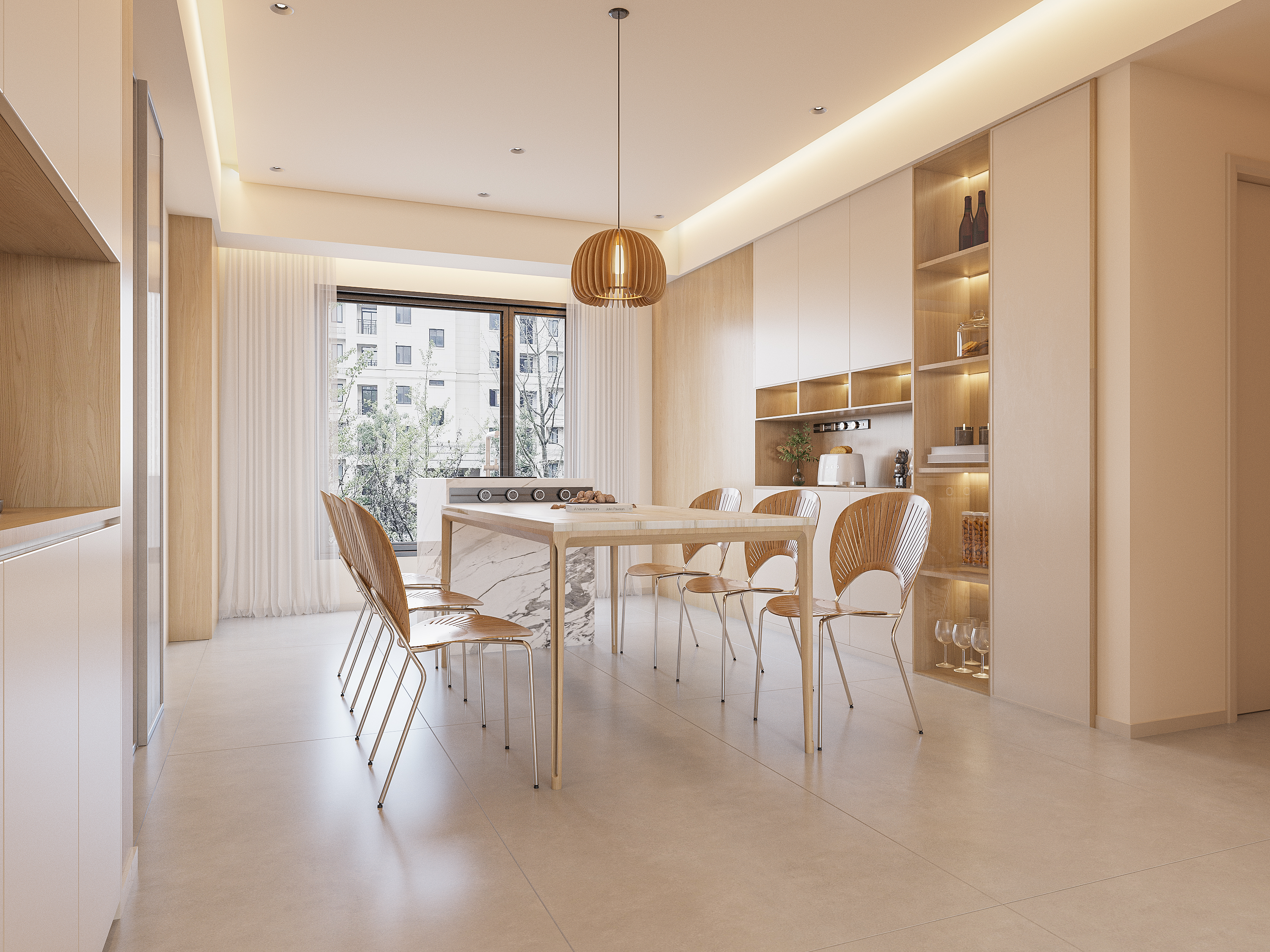 暖色系客餐厅效果图表现-5