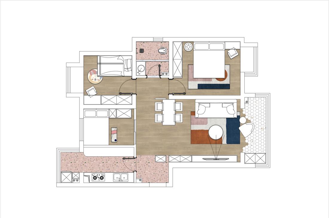 绅士蓝++淑女粉,糖系平层完美配对-2