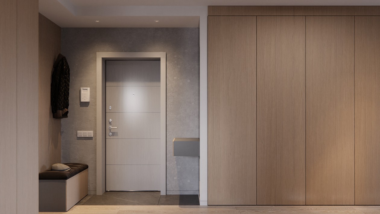 高级灰+原木 经典的自然生态材料和明快的家具相结合-10