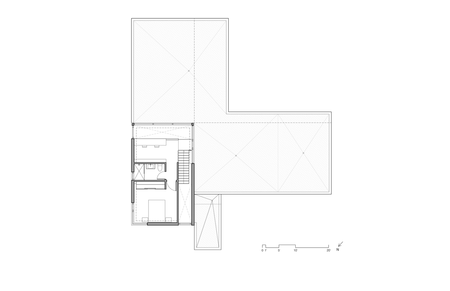 加拿大 Charlebois 湖畔现代“L”形住宅-61