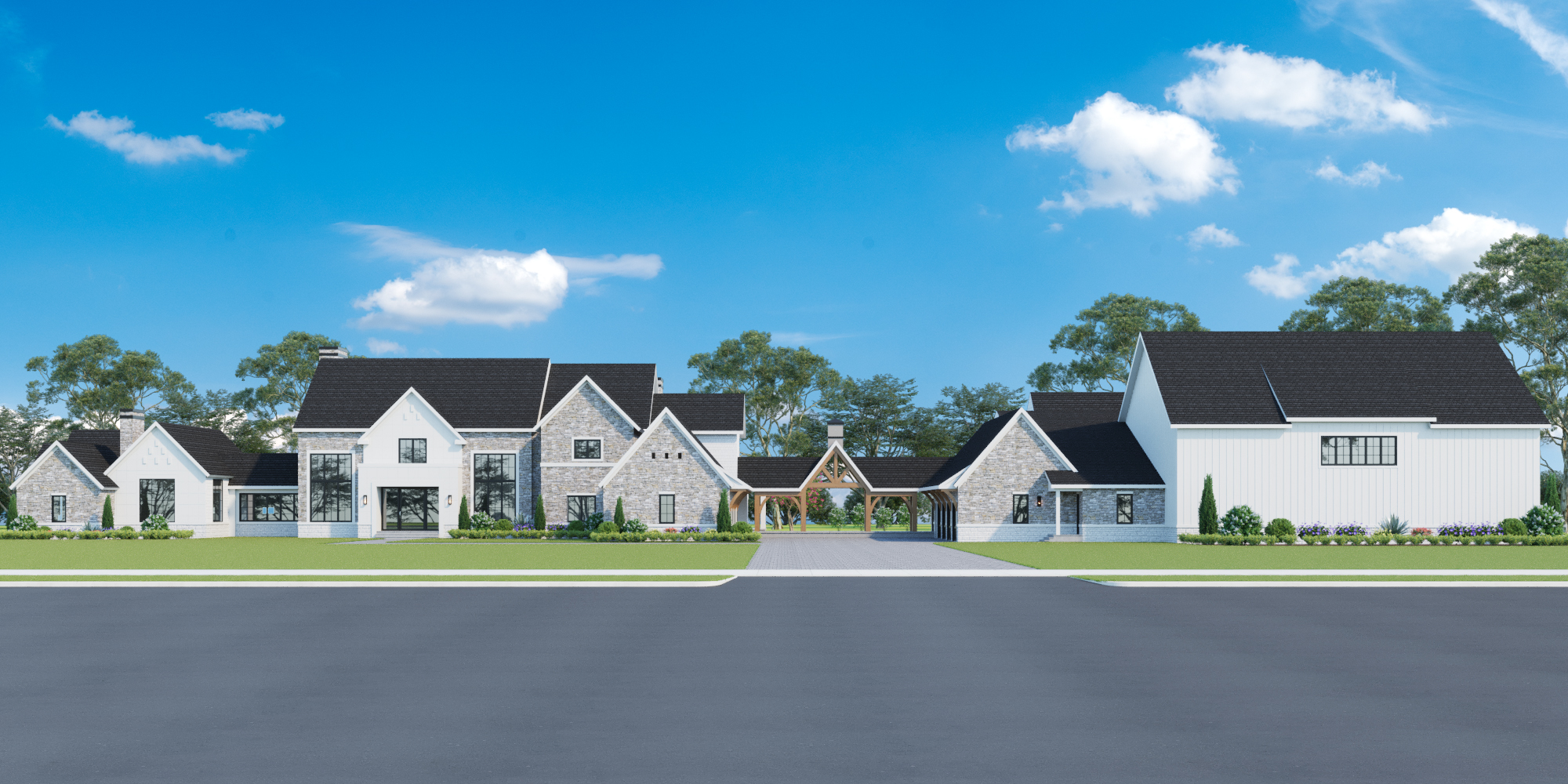 Exterior Rendering of New Construction Homes | The 2D3D Floor Plan Company-28