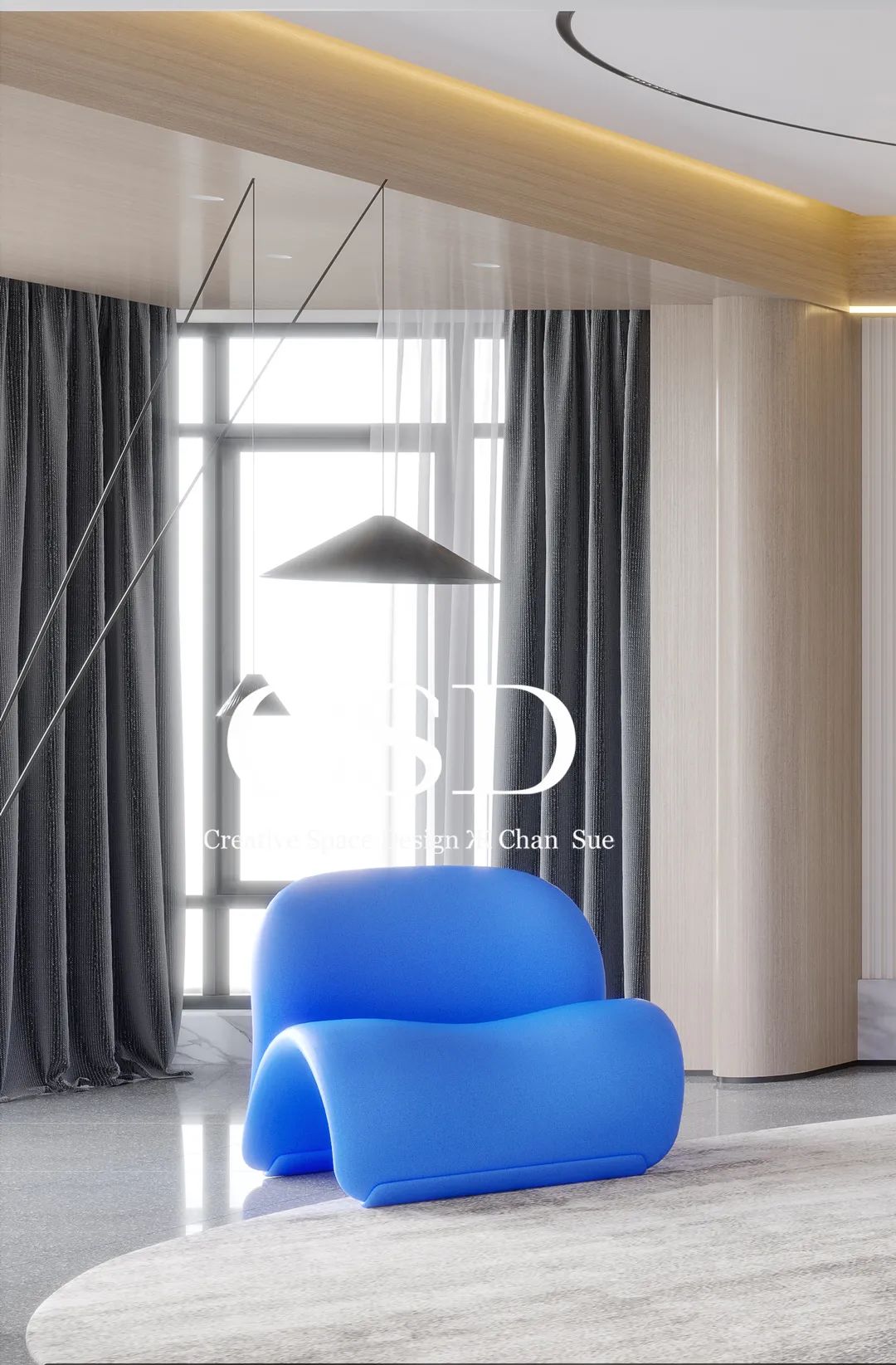 蓝色诗意 · 长沙清风徐来的简约奢华住宅丨中国长沙丨香港CSD设计事务所-30