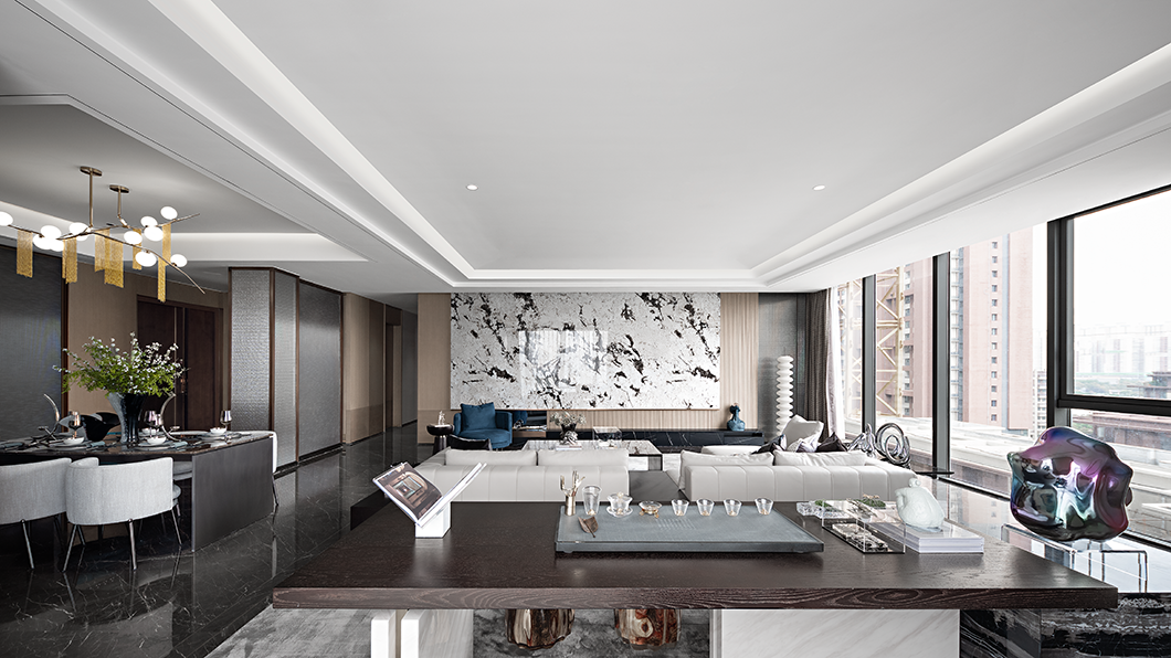 雕塑艺术与光影的奢华平层设计-3
