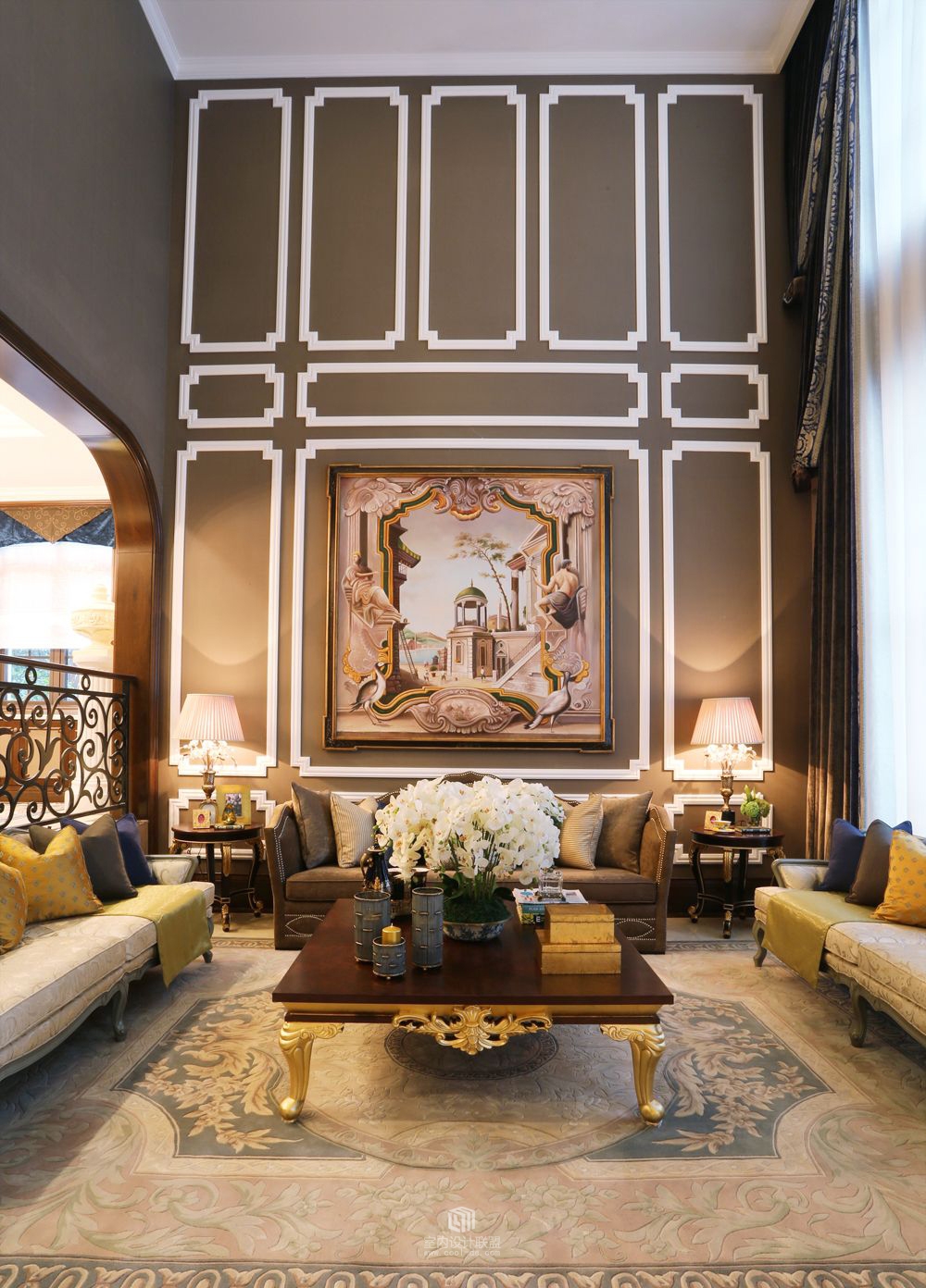 叶迹设计  重庆德旭翡翠御园B1样板间 英式贵族格调-11