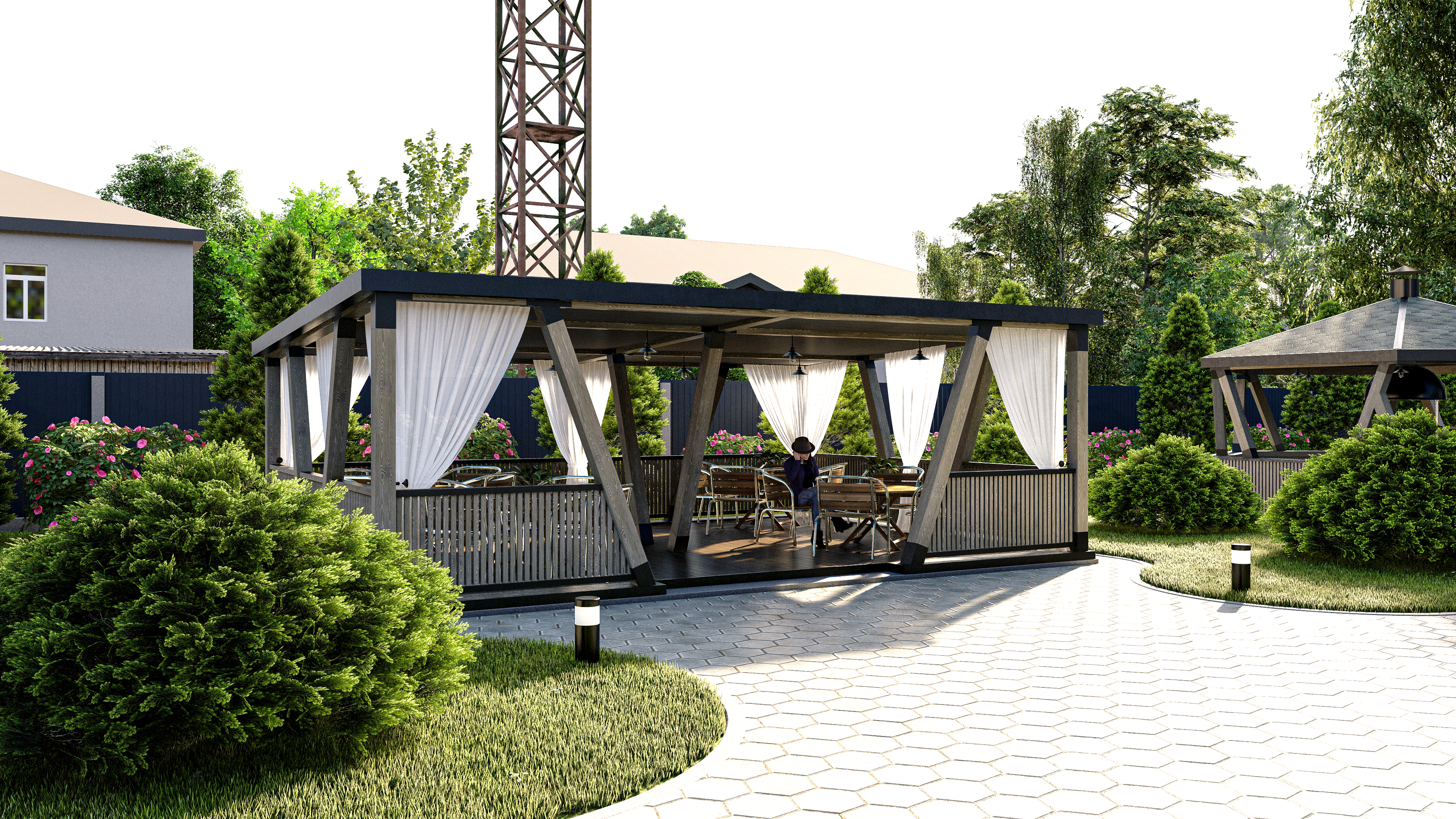 Дизайн-проект зоны барбекю санатория "Сольвычегодск"-2
