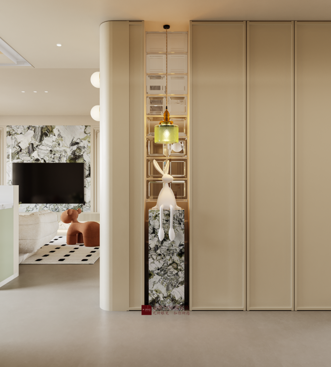 深圳如愿设计丨深业新岸线160㎡，清新奶油色的绿野仙踪 / Wizard of Oz-8