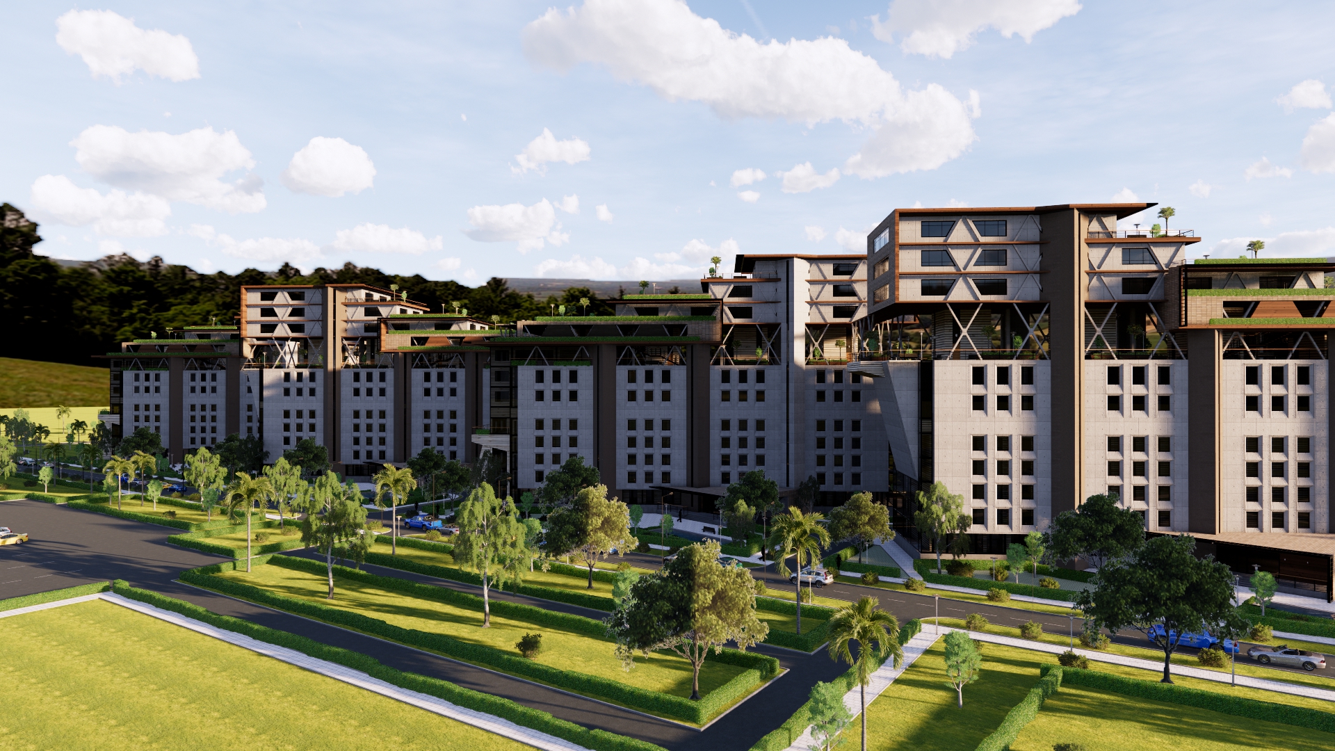 تصميم معماري ل4مباني اداريه وسكنيه في الشيخ زايد بمصر-9