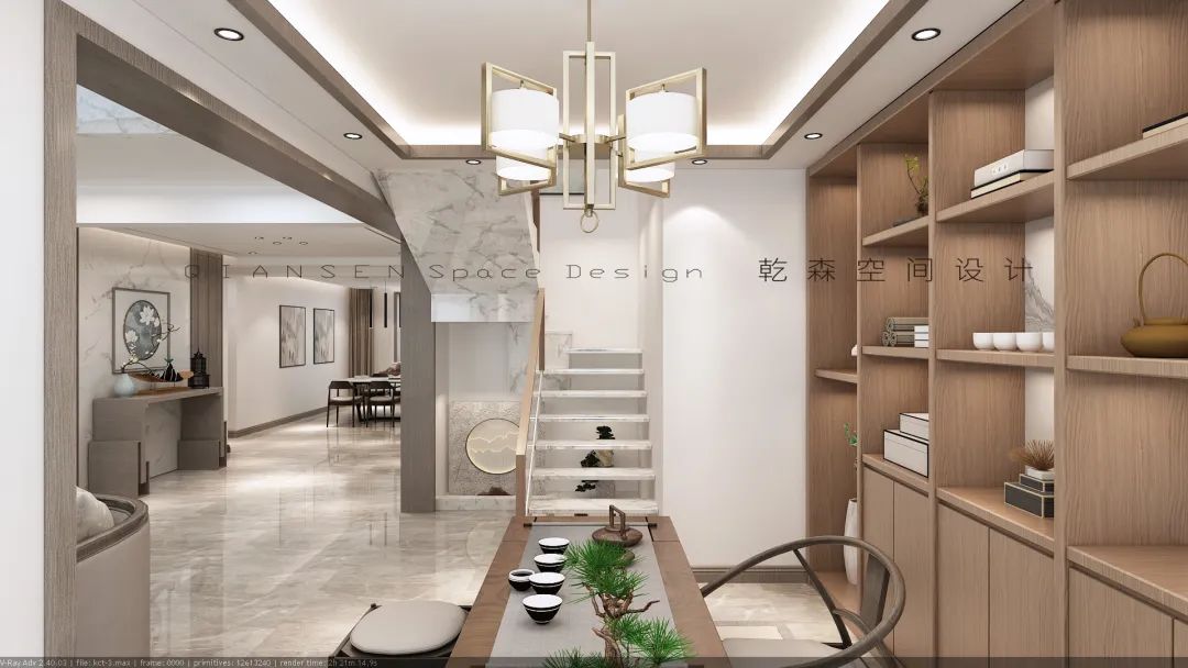 新中式雅趣•格调 | 富华公馆 200㎡复式楼设计-48