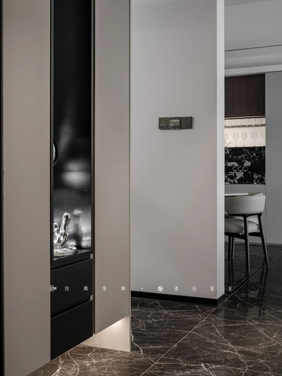 将185㎡精装房雕琢成现代意式质感居所丨住美全案&浅白设计-30