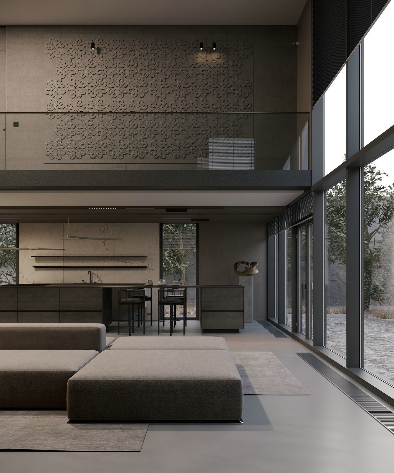 240㎡深色系住宅设计 这也太炫酷了吧-2