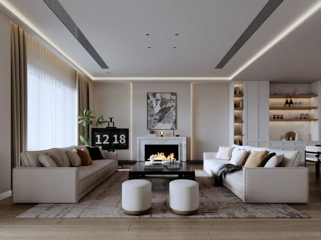 480㎡现代美式丨碧桂园丨中国湖南丨纵向·空间设计-6