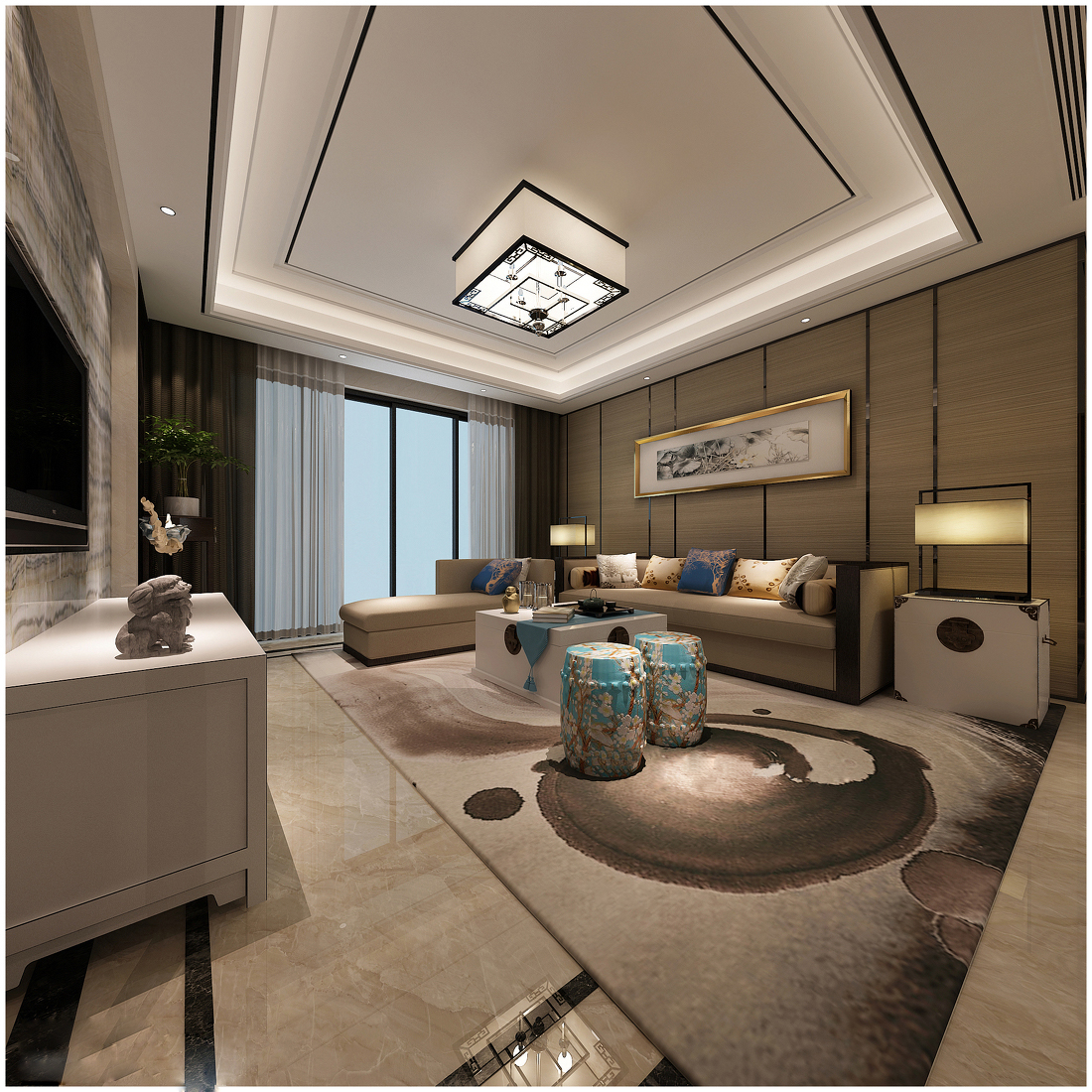 新中式 中式古典 奢华家装别墅样板房-18-2