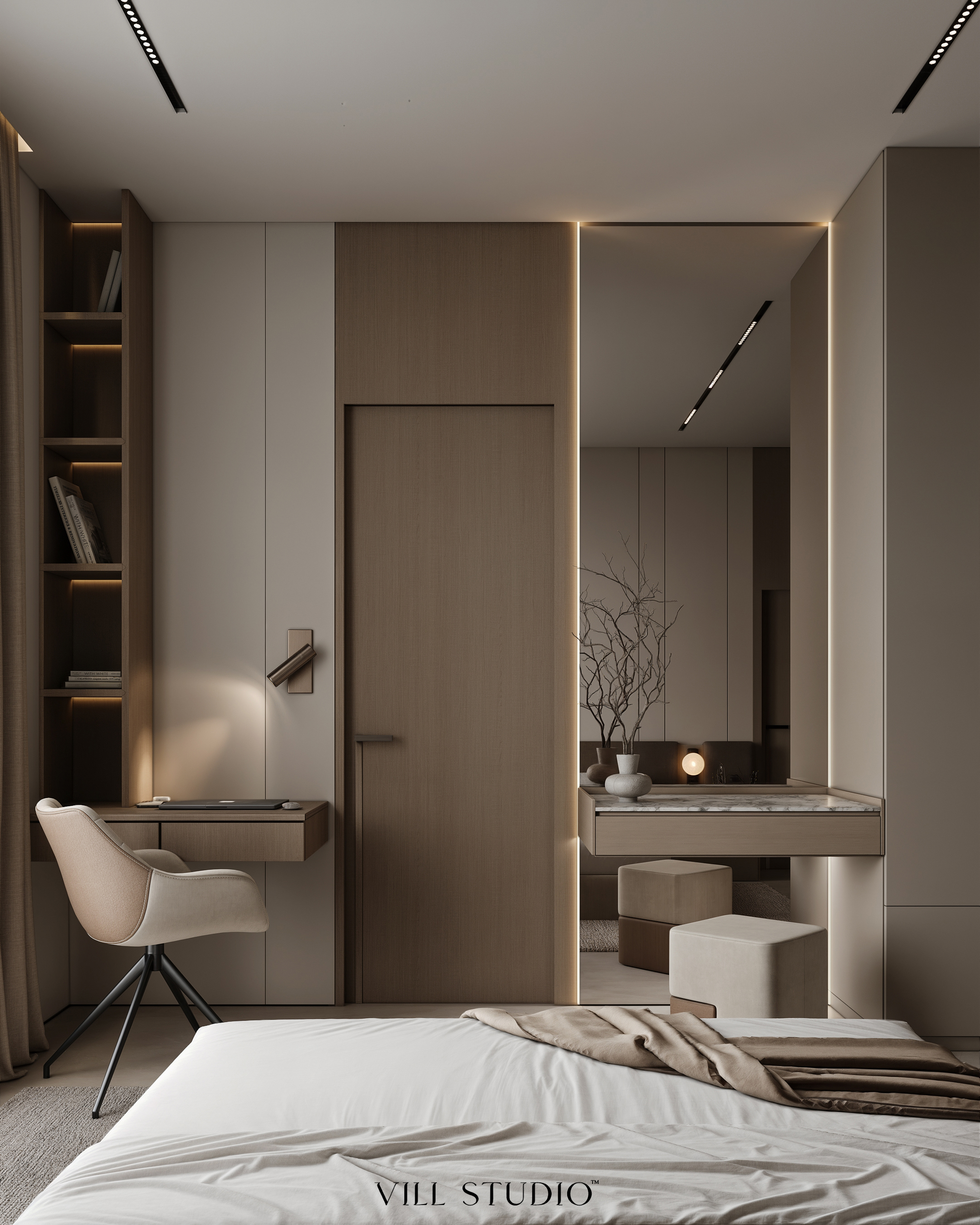 现代简约卧室设计·沙特阿拉伯王国（注：KSA 常见为沙特阿拉伯王国Kingdom of Saudi Arabia的缩写） 丨沙特阿拉伯丨Vill Studio™-12