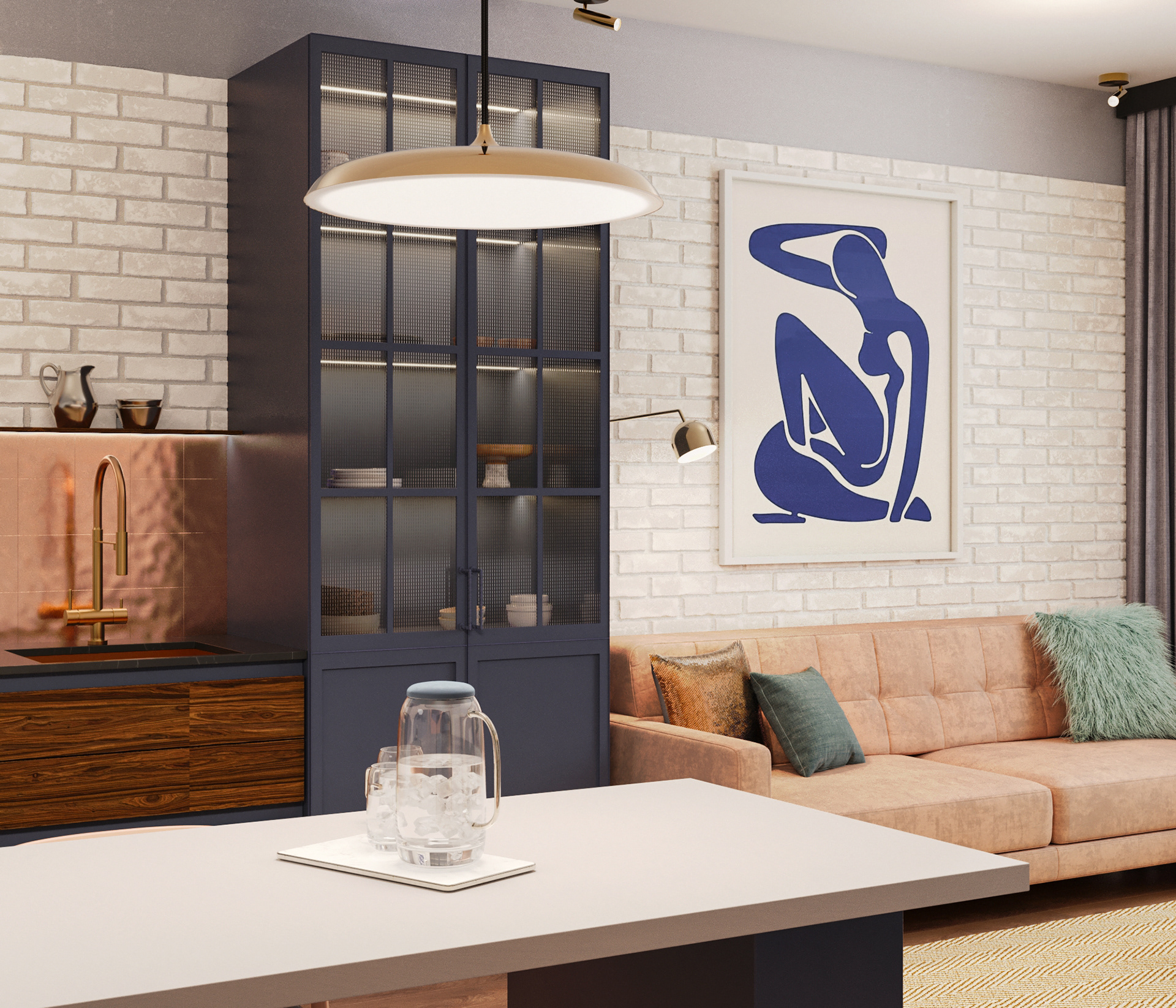 现代客厅  厨房-4