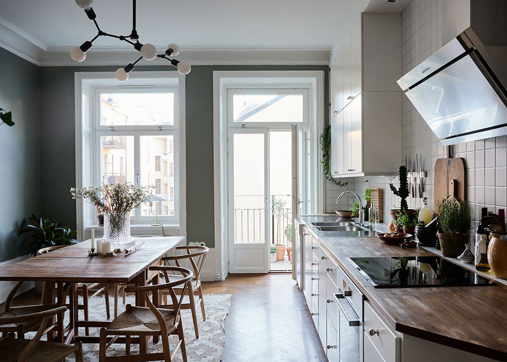 复古绿调斯德哥尔摩公寓设计-7