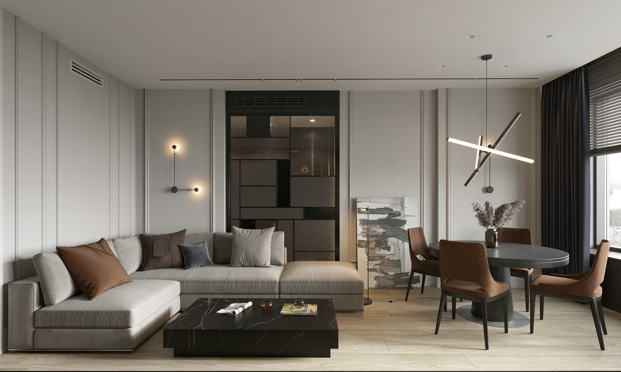 113㎡ 简约风公寓设计-3