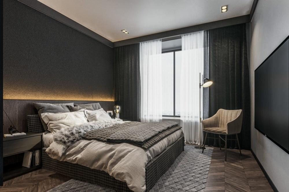 BLACK·后现代轻奢家居,灰色调与橙色系的惊艳碰撞-16