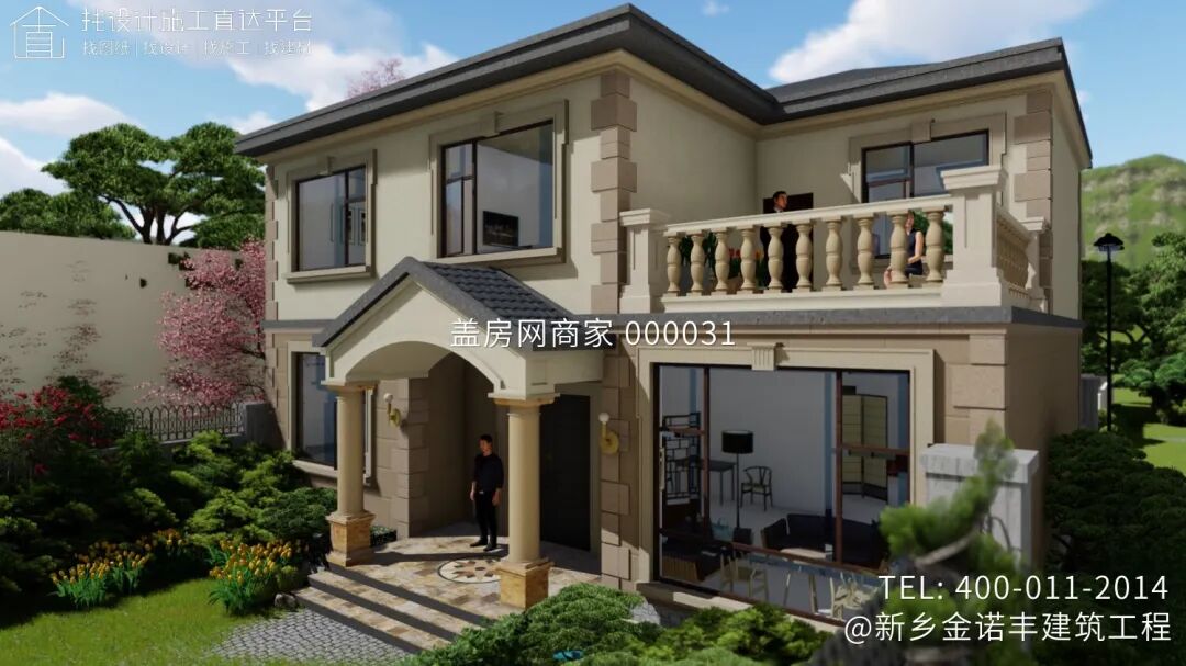 【施工队案例】河南驻马店二层欧式别墅施工-1