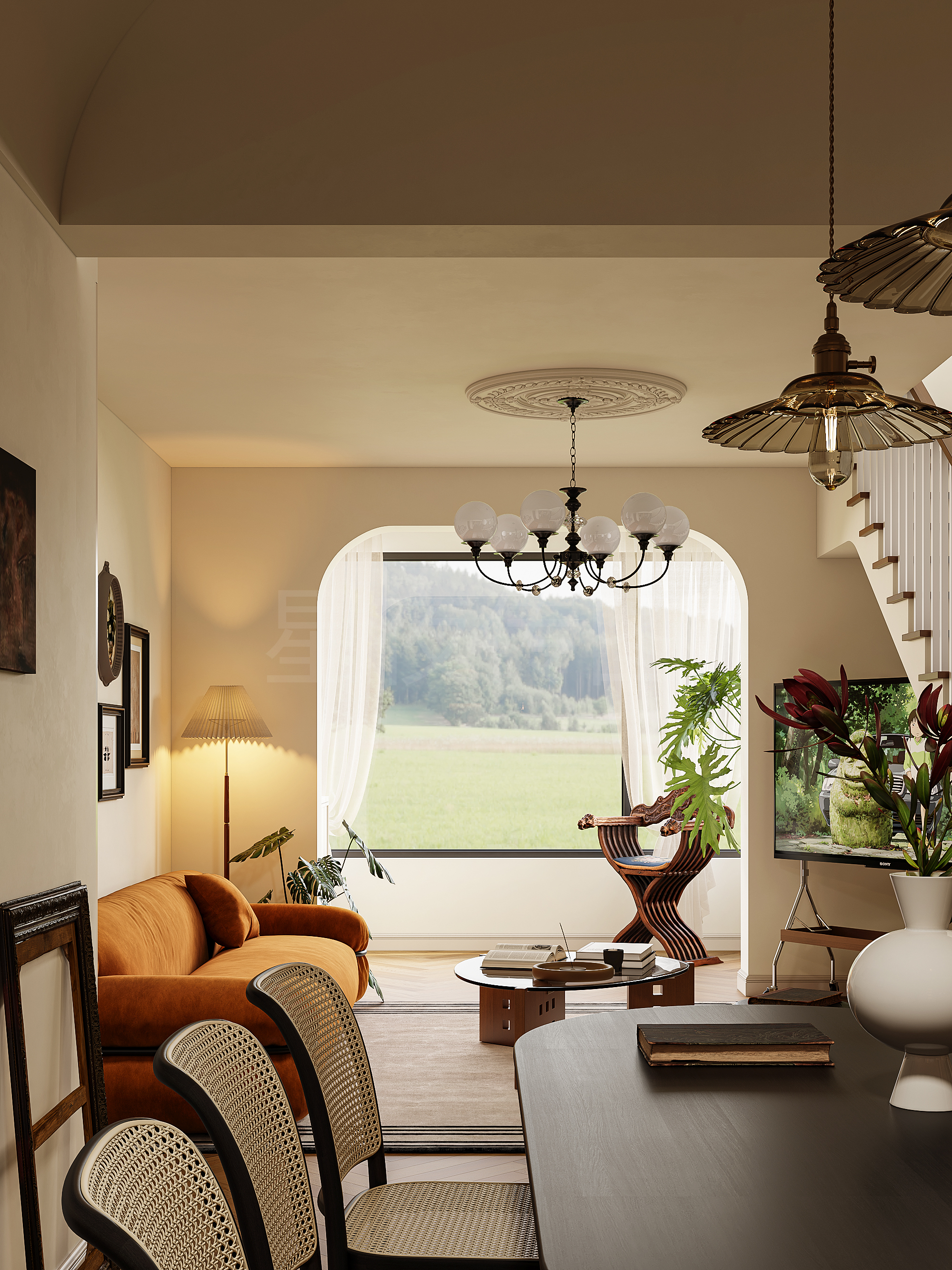 奶油风家装案例专业效果表现-6