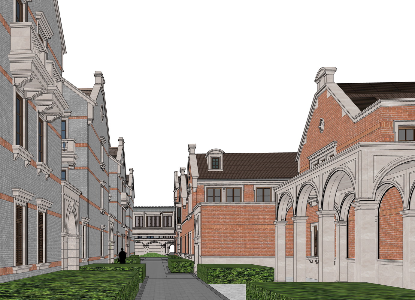 上海里弄石库门文保别墅SU模型-3