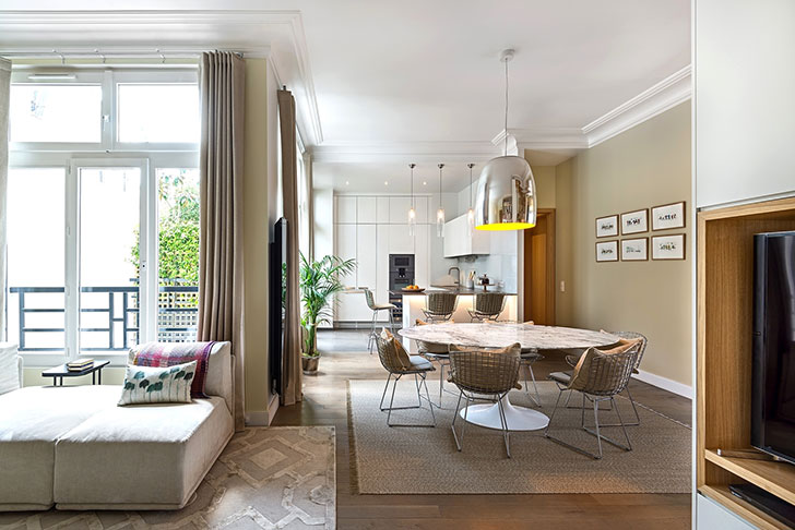 巴黎现代公寓设计，舒适放松的宜居空间-5