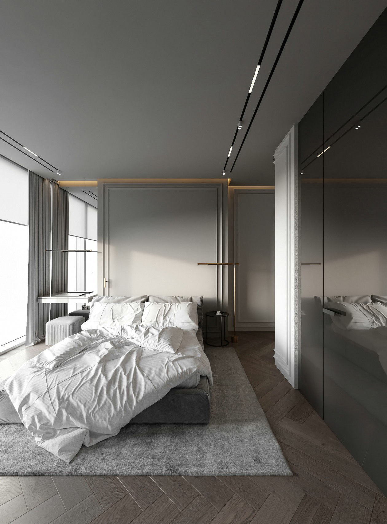 乌克兰高级灰色系公寓设计 超有范儿！-13